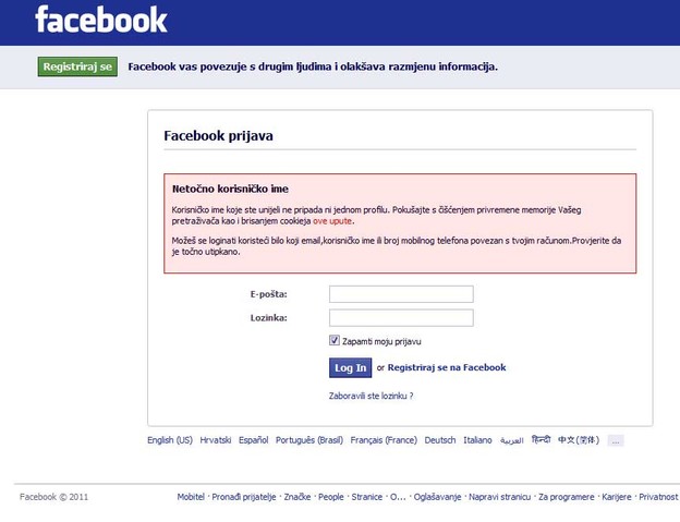 Facebook dnevno blokira 600.000 sumnjivih pokušaja logiranja Facebook dnevno blokira 600.000 sumnjivih pokušaja logiranja