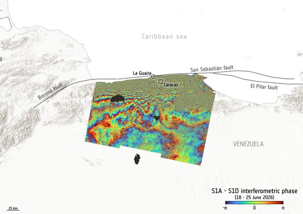 Satelit pokazuje pomicanje tla nakon potresa u Venezueli